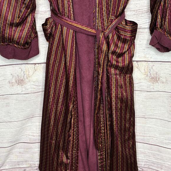 Victoria's Secret Gold Label Vintage Striped Belted Cozy Robe Size Medium/Large - Picture 13 of 13